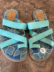 Naya Damen-Sandalen ZOE blau-grün Lederzehenpartie Schlaufe Größe: 5M - Bild 1 von 10