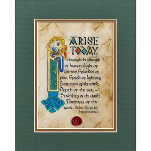 Celtic Card Company Irish Lord's Prayer in Gaelic Green Unframed Print - Picture 1 of 2