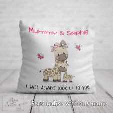 MUMMY GIRAFFE CUSHION Personalised Mummy Birthday Gift Mum Pillow Mammy Mommy