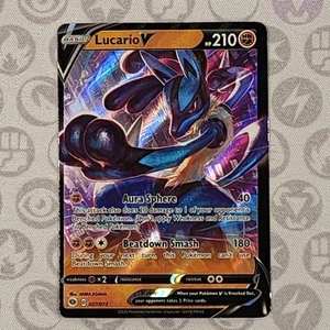 Lucario V 027/073 Ultra Rare Champions Path Holo Pokemon TCG NM - Picture 1 of 6