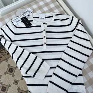 ALLUDE Pullover striped cotton/cashmere-blend sweater Gr. M wie Neu NP € 290 - Bild 1 von 8