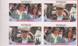 TUVALU: 1986 - MNH FOLLETO IMPERF - SCOTT # 1 BLOQUE X 381 a-b + 1 BLOQUE 382a-b - Imagen 1 de 3