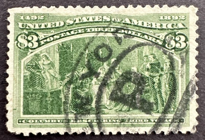US 1893 Sc# 243 Used Stamp Columbus 3rd Voyage Columbian Expo Issue - Image 1 of 2
