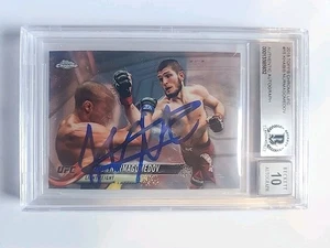 Khabib Nurmagomedov 2018 Topps Chrome UFC Signed Slabbed Beckett BAS Auto 10 A - Picture 1 of 2