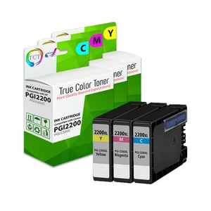 3Pk TCT PGI-2200 Cyan Magenta Yellow HY For Canon MB5020 5320 Compatible Ink - Bild 1 von 6