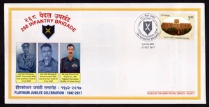 INDIA 2017 268 INFANTERÍA BRIGADA PLATINUM JUBILEE SP. CUBIERTA EMISIÓN POR SERVICIO MILITAR - Imagen 1 de 4