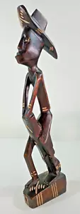Figura de tambor de hombre haitiano tallada a mano. 13"." Tallado a mano en Haití. - Imagen 1 de 9