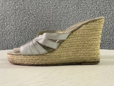 Sandalias Stubbs & Wootton para mujer 8 plateadas cómodas alpargata cuña plataforma zapatos Foto 1 de 4