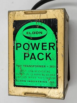 Transformador de juguete Eldon Slot Car Power Pack 115V #3851 Foto 1 de 3