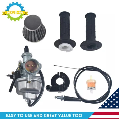 PZ26 Carburetor Throttle Cable 7/8" Handbar Filter For 125cc 140cc Dirt Bike - Image 1 of 4