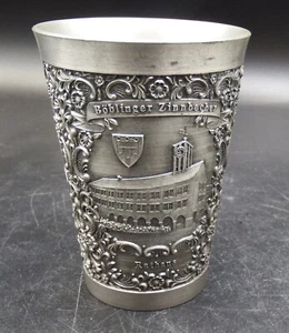 Taza de peltre vintage 95 % estaño Becker Alemania ¡EXCELENTE! - Imagen 1 de 5