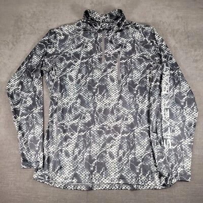 Pullover Plateado Cebo Cuarto Cremallera Estampado Serpiente Manga Larga Atlético Talla Grande Foto 1 de 4