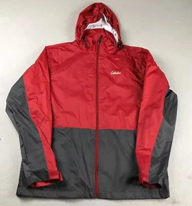 Cabelas Jacket Mens Medium Red Nylon Full Zip 4Most Repel Mesh Lined Hooded - Picture 1 of 10