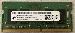 MICRON 16GB(4x4GB) 1RX16 PC4-2400T MEMORY CARD MTA4ATF51264HZ-2G3B1 - Picture 1 of 3
