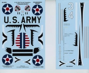 1/32 Yellow Wings Decals Boeing P-26 Fighter Peashooter 34th Pursuit Squadron - Bild 1 von 1