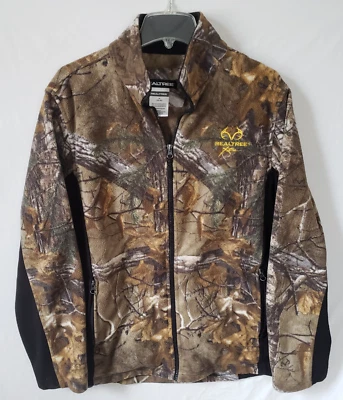 Realtree Xtra Fleece Jacket Med (38-40) Camo Full Zip Hunting Brown Zip Pockets - Image 1 of 4
