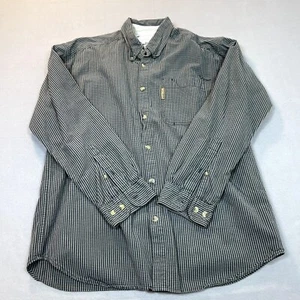 COLUMBIA Shirt Mens Large L BUTTON DOWN White Black Check - Picture 1 of 13