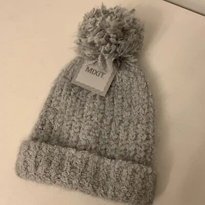 MIXIT Winter Crotchet Beanie Pom Pom Hat One Size NWT - Picture 1 of 7