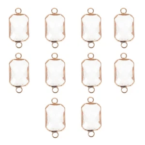 10Pcs Glass Charm Connectors for Jewelry Making Jewelry Connectors DIY Necklace - Picture 1 of 12