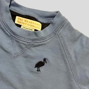 NWOTThe Beaufort Bonnet Company Cassidy Comfy Crewneck Barbados Blue Size 0-6 Mo - Picture 1 of 5