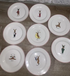 Set 8 Santa’s Reindeers 8.25” Plates in Excellent Used Condition LTD Commodities - Picture 1 of 12