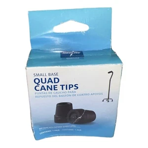 Fits Quad Canes w/ 1/2" Diameter- Tips for Small Base Quad Cane, Black- 1 Pair - Picture 1 of 1