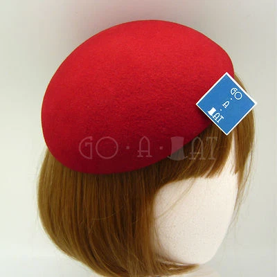 Boina de fieltro de lana vintage sombrero pastillero mujer hágalo usted mismo fascinador | negro verde rojo marrón Foto 1 de 4