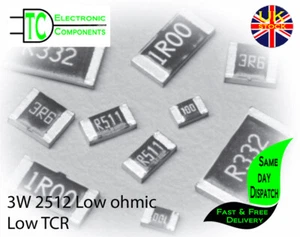 2512 3W Low ohmic Low TCR SMD Resistors 1% 0.0005 ohms to 0.1 ohms UK Stock - Picture 1 of 5