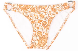 Island Company Womens Floral Designer Bottom Bikini Bottom Orange XS New - Picture 1 of 2