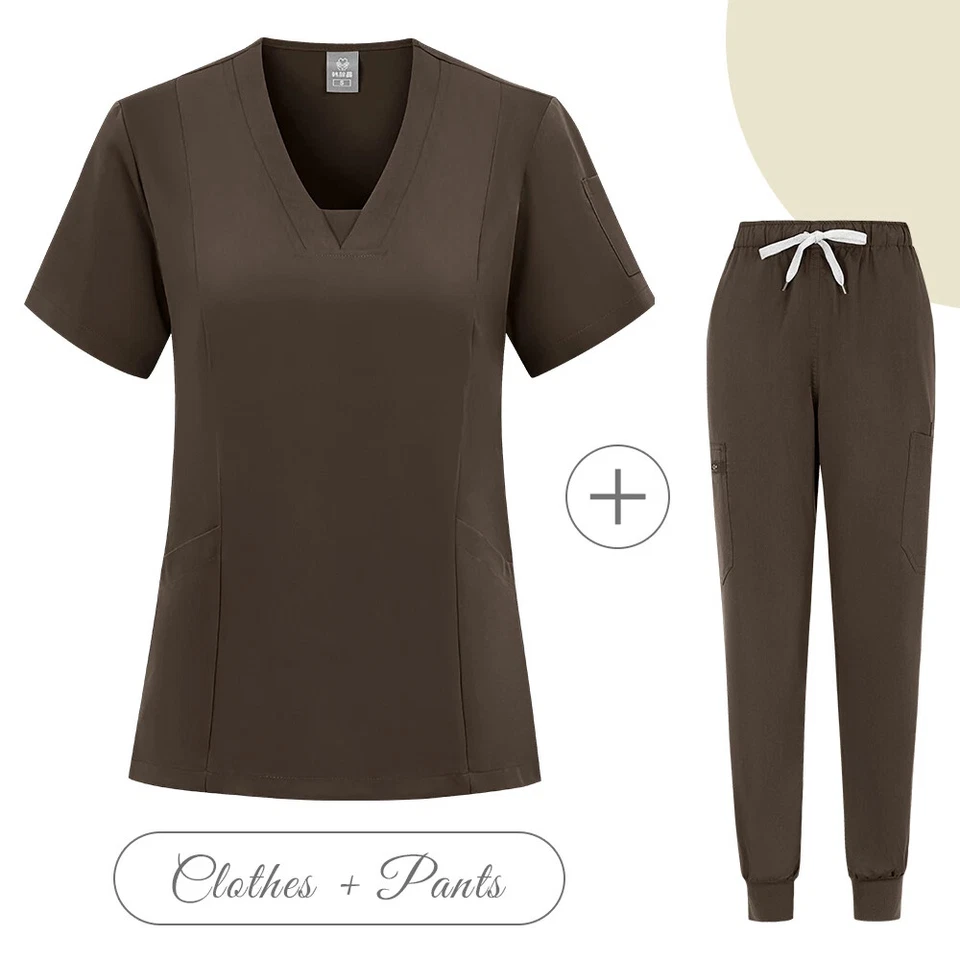 Uniforme médico de quirófano conjunto de trabajo enfermera cirugía dental ropa de trabajo Foto 1 de 4