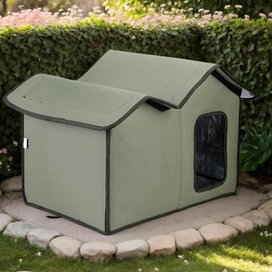 Large Outdoor Cat House For Feral Cat | Weatherproof Insulated Cat House Shelter - Picture 1 of 12