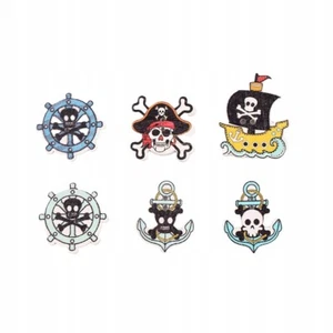 Set 50 Stück Holzknopf Piratenset bunt Piraten Anker Boot Knopf Holz - Bild 1 von 3
