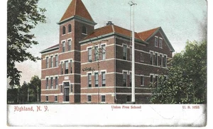 Union Free School, Highland, NY 1900's unused postcard - Picture 1 of 2