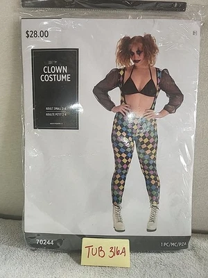 Ladies Sexy Clown Halloween Costume-Small 2-4 - Image 1 of 4