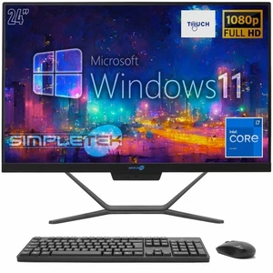 Aio All In One Écran Tactile I7 24" Windows 11 8 Go 240 Go Full Hd Pc Ordinateur - Photo 1/9