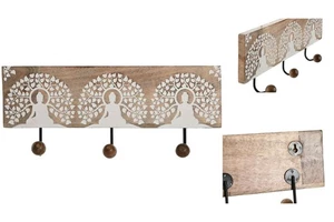 Elegante Perchero de Pared SanLove Blanco Negro De Madera De Mango Y Metal Con Buddh - Imagen 1 de 4
