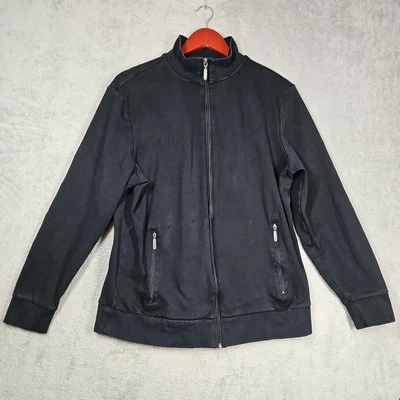 Club Room Para Hombres Negro Cremallera Completa Cuello Simulado Manga Larga Bolsillos con Cremallera Talla L Foto 1 de 4