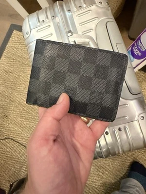 Louis Vuitton Black Checkered Bifold Wallet  - Image 1 of 4