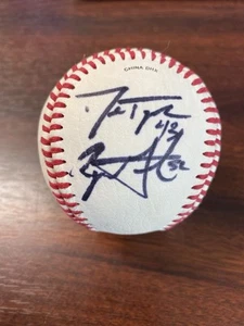 SEAN MULLEN #43 ZACK LITTELL #52 Autographed Signed Baseball Devil Rays - Picture 1 of 3
