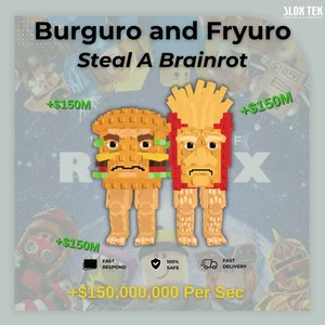 Burguro & Fryuro  | All Secrets | Brainrot |  24/7 DELIVERY SAB STEAL A BRAINROT - Picture 1 of 1