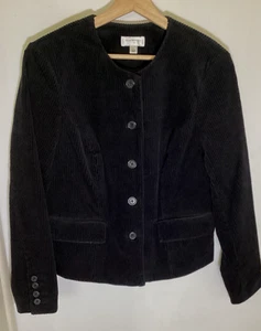 Isaac Mizrahi for Target/Size L Ladies Black Corduroy Lined Blazer/Button Up - Picture 1 of 10