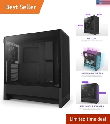 H5 Flow 2024 Compact Gaming Case - Tempered Glass & Efficient Cable Management - Image 1 of 4