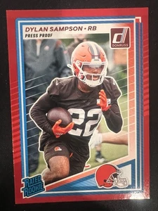 DYLAN SAMPSON 2025 DONRUSS RATED ROOKIE RED PRESS PROOF BROWNS RC Q4832 - Picture 1 of 2