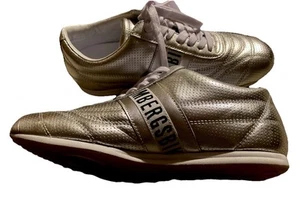 Warn Once,  Women’s Silver Leather Bikkembergs Sneakers, Size 8 US; 39 EURO. - Picture 1 of 15