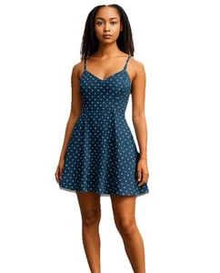 90s Y2K Babydoll Dress Goth Fairy Grunge Barbiecore Polka Dot Sommerkleid Gr. Medium - Bild 1 von 7