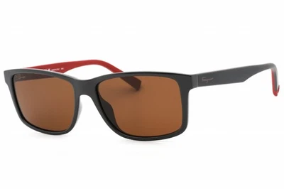 Gafas de sol SALVATORE FERRAGAMO SF938S 023 gris rojo marco lentes ámbar 57 mm Foto 1 de 4