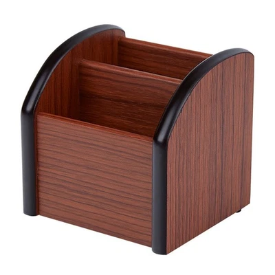 1pc Creative Pen Holder Storage Box Office Supply Wooden Desktop Storage Box - Image 1 of 4