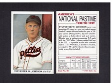#88 SYL JOHNSON, Phillies ~ 1930-1939 National Pastime | Big League Collectibles