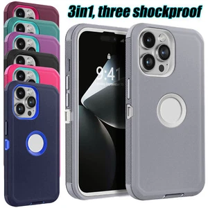 For Apple iPhone 15/15+/15 Pro Max Shockproof Rugged Heavy Duty Phone Case Cover - Picture 1 of 68