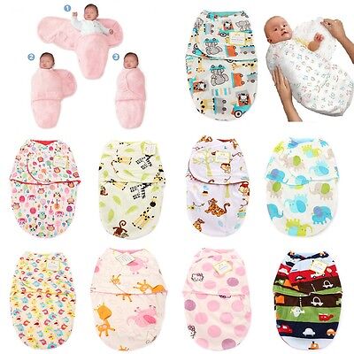 NewBorn Unisex Cosy Secure Baby Swaddle Blanket Wrap Sleeping Bag For Pram Crib  • 6.80£